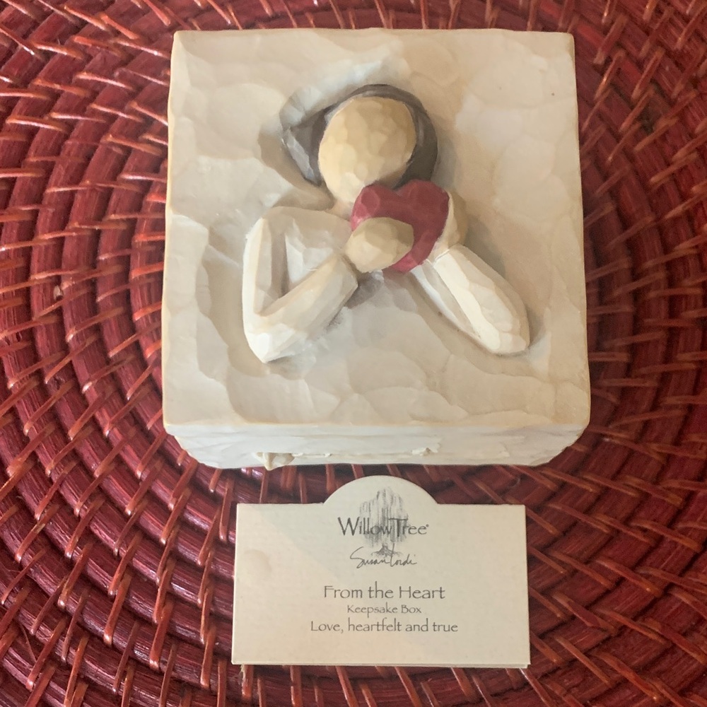 Willow Tree From the Heart Keepsake Box - Cream and Red